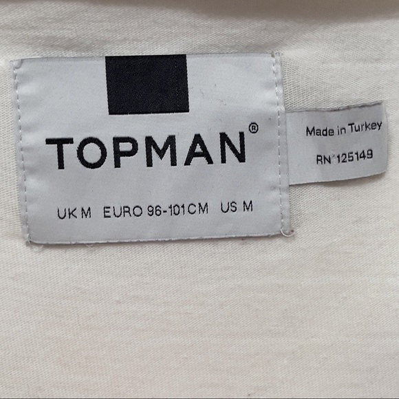 TOPMAN Men’s White Graphic Top [US M] - Picture 4 of 4